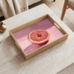 Grapefruit - Roze - Disco - Shiny Dienblad Rechthoek middel -sfeer1