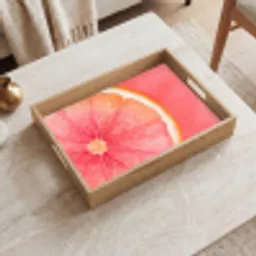 Grapefruit - Roze - Levendig Dienblad Rechthoek middel -sfeer1