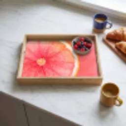Grapefruit - Roze - Levendig Dienblad Rechthoek middel -sfeer2