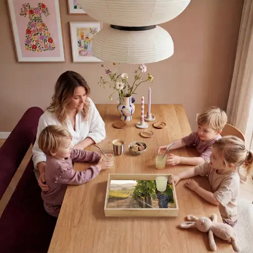 Druiven - Wijngaard - Zonlicht Dienblad Rechthoek middel -sfeer4