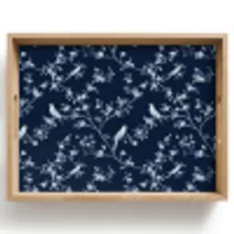 Grafisch - Bloesemtak - Blauw Dienblad Rechthoek middel 911 -z3d_shopping