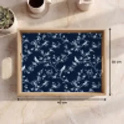 Grafisch - Bloesemtak - Blauw Dienblad Rechthoek middel 911 -USP_Formaat