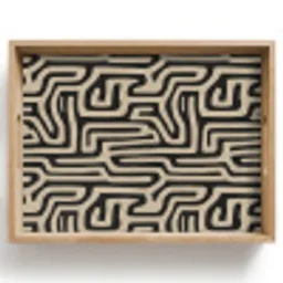 Grafisch - Lijnen - Zwart Dienblad Rechthoek middel 911 -z3d_shopping