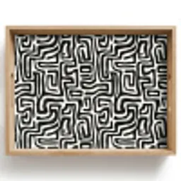 Grafisch - Lijnen - Zwart - Wit Dienblad Rechthoek middel 911 -z3d_shopping