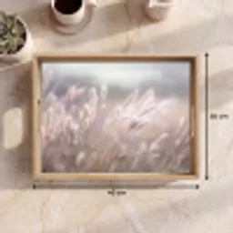 Graspluimen - Wind - Beige - Mistig Dienblad Rechthoek middel -USP_Formaat