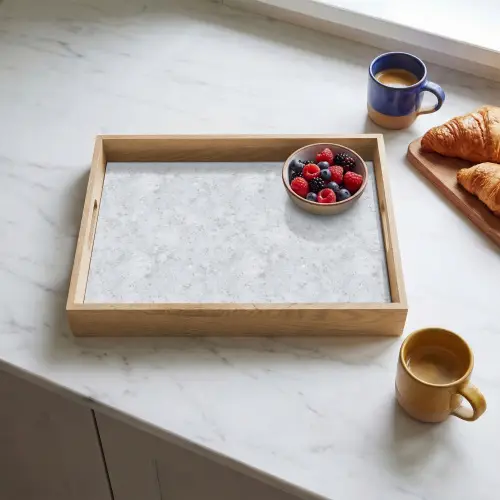 Grijs - Terrazzo-effect - Beton Dienblad Rechthoek middel 911 -sfeer2