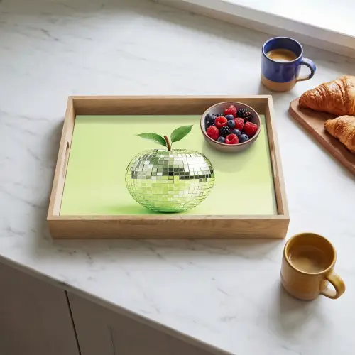 Groen - Disco - Decoratie - Appel Dienblad Rechthoek middel -sfeer2