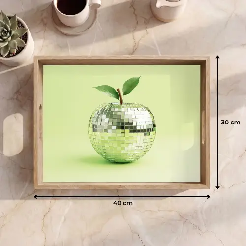 Groen - Disco - Decoratie - Appel Dienblad Rechthoek middel -USP_Formaat