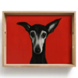 Windhond - Minimalistisch - Rood Dienblad Rechthoek middel -z3d_shopping