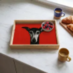 Windhond - Minimalistisch - Rood Dienblad Rechthoek middel -sfeer2