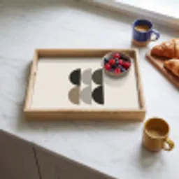 Halve cirkels - Aardetinten - Grafisch Dienblad Rechthoek middel -sfeer2