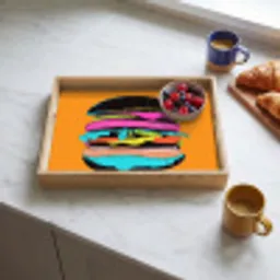 Hamburger - Kleurrijk - Speels Dienblad Rechthoek middel -sfeer2
