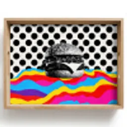 Hamburger - Stippen - Golven - Kleuren Dienblad Rechthoek middel -z3d_shopping
