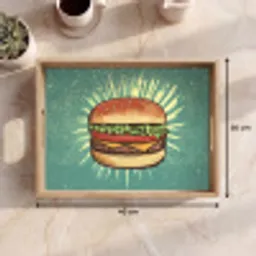 Hamburger - Illustratie - Sla - Kaas Dienblad Rechthoek middel -USP_Formaat