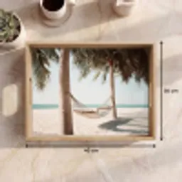 Hangmat - Palmbomen - Strand - Zee Dienblad Rechthoek middel -USP_Formaat