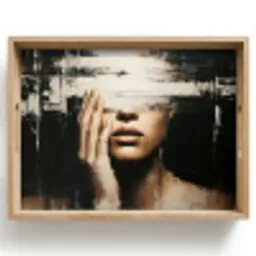 Hand - Gezicht - Strepen - Abstract Dienblad Rechthoek middel -z3d_shopping
