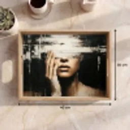 Hand - Gezicht - Strepen - Abstract Dienblad Rechthoek middel -USP_Formaat