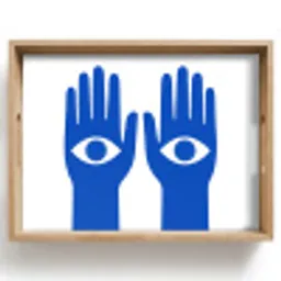 Handen - Twee - Ogen - Blauw Dienblad Rechthoek middel -z3d_shopping