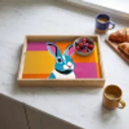 Haas - Kleurvakken - Oren - Roze Dienblad Rechthoek middel -sfeer2