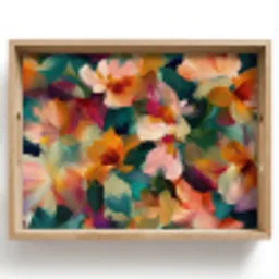 Harmonieus - Abstracte bloemen - Warme tinten Dienblad Rechthoek middel -z3d_shopping