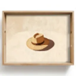 Hoed - Minimalistisch - Schaduw - Beige Dienblad Rechthoek middel -z3d_shopping