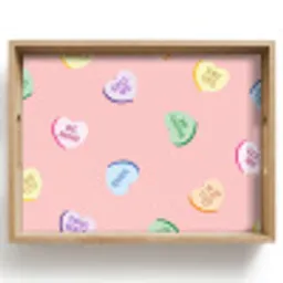 Hart - Snoep - Pastel - Tekst Dienblad Rechthoek middel -z3d_shopping