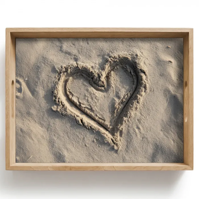 Hartvorm - Getekend - Beige - Zand Dienblad Rechthoek middel -z3d_shopping
