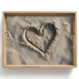 Hartvorm - Getekend - Beige - Zand Dienblad Rechthoek middel -z3d_shopping