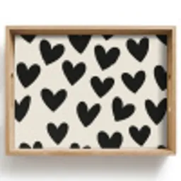 Hartjes - Zwart - Beige Dienblad Rechthoek middel -z3d_shopping