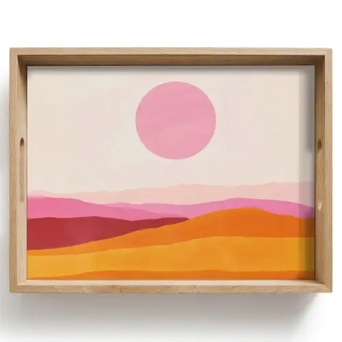 Heuvels - Oranje - Zon - Abstract Dienblad Rechthoek middel -z3d_shopping