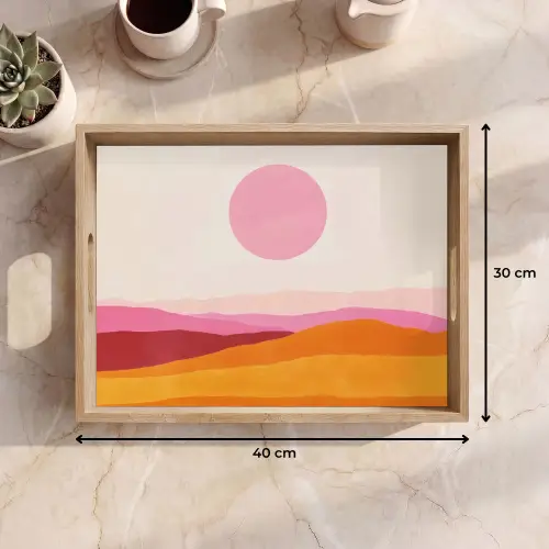 Heuvels - Oranje - Zon - Abstract Dienblad Rechthoek middel -USP_Formaat