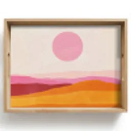 Heuvels - Oranje - Zon - Abstract Dienblad Rechthoek middel -z3d_shopping