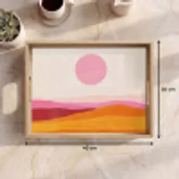 Heuvels - Oranje - Zon - Abstract Dienblad Rechthoek middel -USP_Formaat