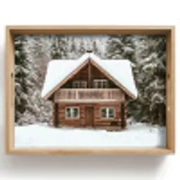 Huis - Bos - Winter - Natuur - Sneeuw Dienblad Rechthoek middel -z3d_shopping