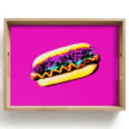 Hotdog - Roze - Retro Dienblad Rechthoek middel -z3d_shopping