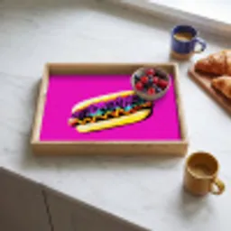 Hotdog - Roze - Retro Dienblad Rechthoek middel -sfeer2