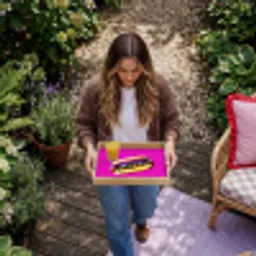 Hotdog - Roze - Retro Dienblad Rechthoek middel -sfeer5