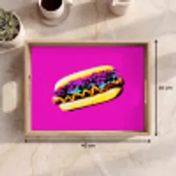 Hotdog - Roze - Retro Dienblad Rechthoek middel -USP_Formaat