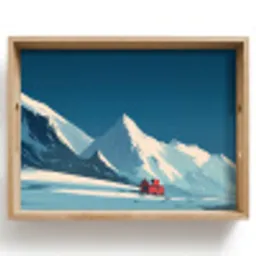 Huis - Berglandschap -  Sneeuw Dienblad Rechthoek middel -z3d_shopping