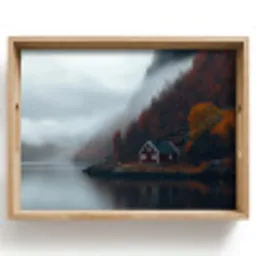 Huis - Rood - Bergen - Water Dienblad Rechthoek middel -z3d_shopping