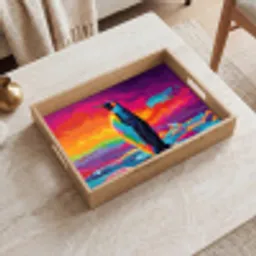 Ijsschots - Pinguïn - Abstract - Lucht Dienblad Rechthoek middel -sfeer1