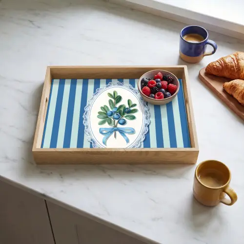 Illustratie - Bessen - Blauw - Strepen Dienblad Rechthoek middel -sfeer2