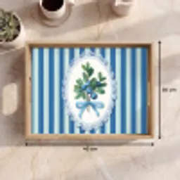 Illustratie - Bessen - Blauw - Strepen Dienblad Rechthoek middel -USP_Formaat