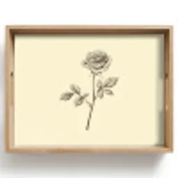 Illustratie - Zwart - Roos Dienblad Rechthoek middel -z3d_shopping