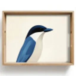 Illustratie - Blauw - Vogel Dienblad Rechthoek middel -z3d_shopping