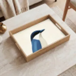 Illustratie - Blauw - Vogel Dienblad Rechthoek middel -sfeer1