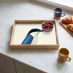 Illustratie - Blauw - Vogel Dienblad Rechthoek middel -sfeer2