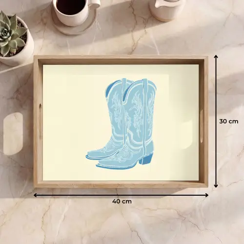 Illustratie - Cowboylaarzen - Patroon Dienblad Rechthoek middel -USP_Formaat
