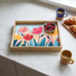 Illustratie - Bloemen - Kleurrijk Dienblad Rechthoek middel -sfeer2