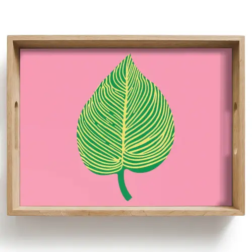 Illustratie - Blad - Minimalistisch - Groen Dienblad Rechthoek middel -z3d_shopping